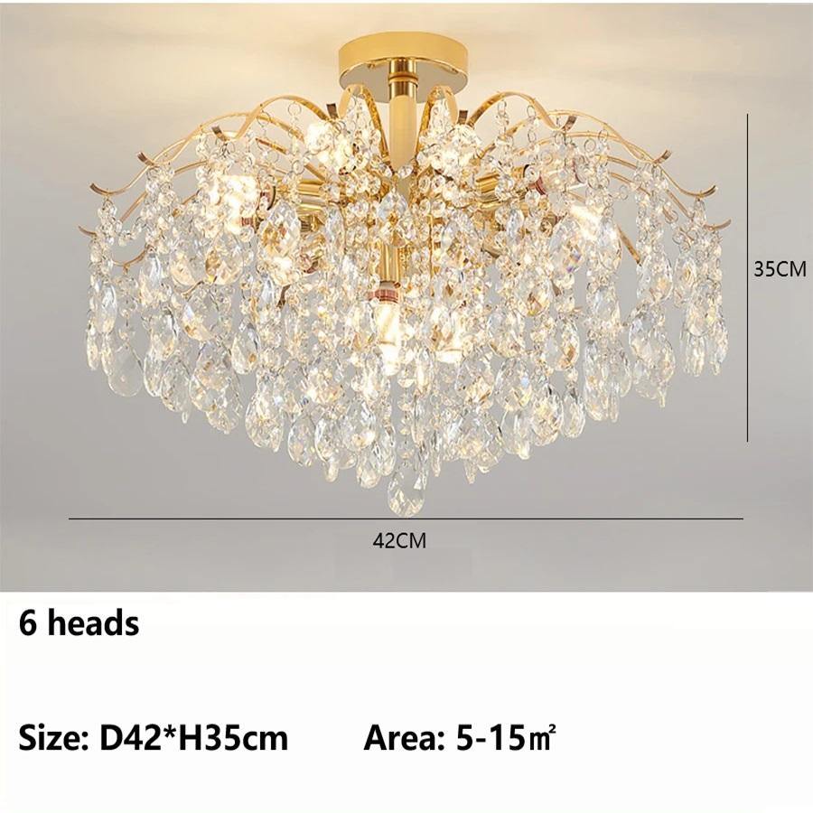French Crystal Chandelier Modern Ceiling Lamps Luxury Living Room Lights Home Decor Items Dining Room Hotel Bedroom Room Lights