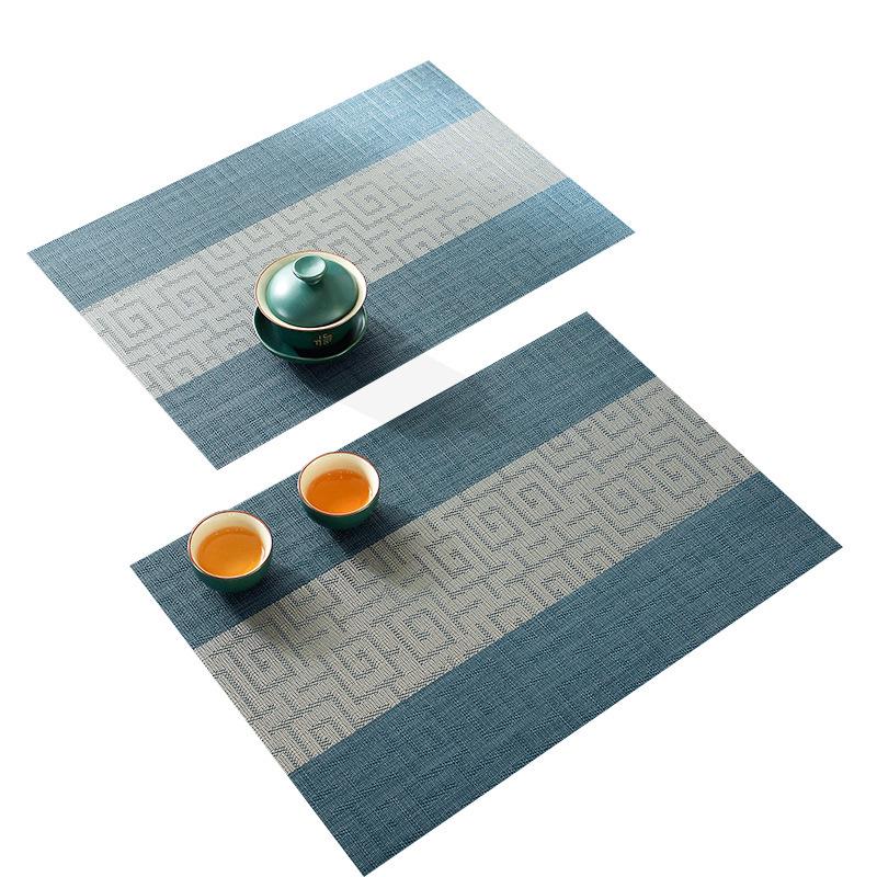 New Zen-Style Waterproof PVC Table Runner and Placemat - Durable for Tea, Coffee, and Dining Tables
