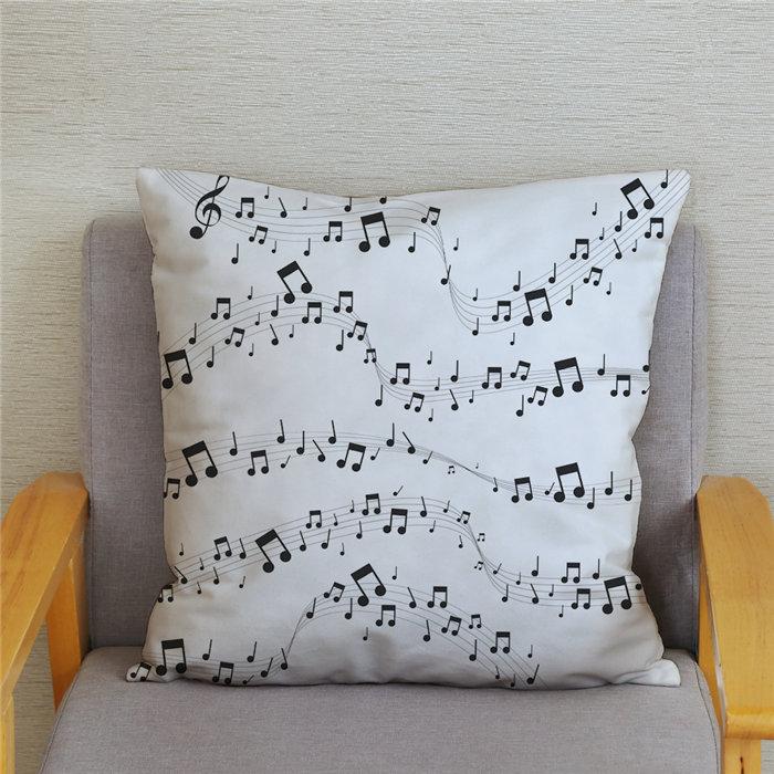 Home Decor Pillowcase Cartoon Sheet Music Printing Cushion Cover Bedroom  Living Room  Sofa Pillow Case
