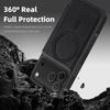 Phone Case for IPhone 16 Pro Max 17 Air 16E 15 Plus 14 13 12 11 Magnetic Charging Card Holder Wallet RFID Blocking Leather Cover