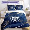 Leeds United Fußball Bedrucktes 3-teiliges Bettwäscheset, Bequemes hautfreundliches Schlafzimmer Bettbezug-Set