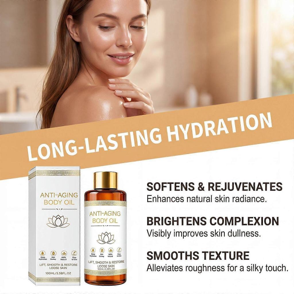 1/2/3 pcs Plant-Based Anti-Aging Body Oil, Skin Tightening & Restoring Moisturizer, Lightweight Non-Greasy, 100ml