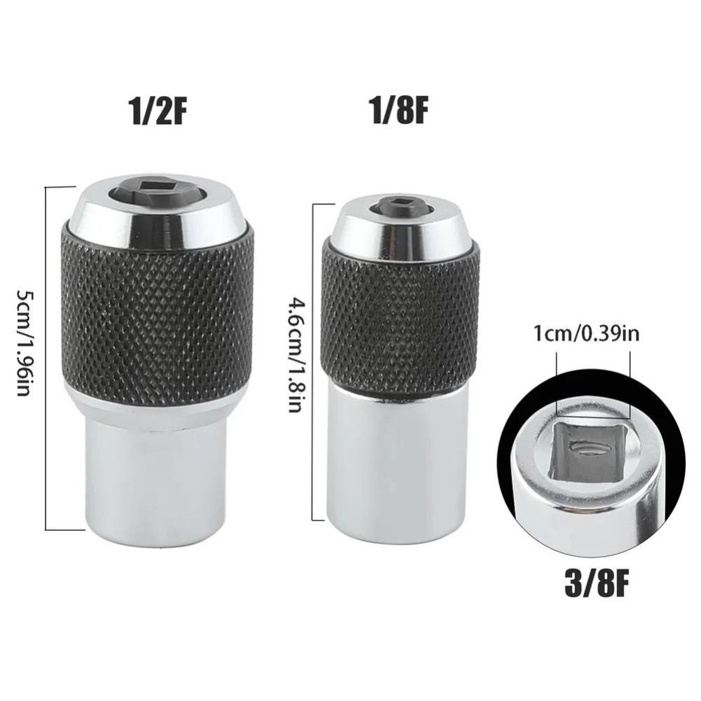 2-Piece Tap Socket Set, Ratchet Tap Wrench Extractor, 3/8" Wrench Drive Hand Tool, Adjustable Tap Socket Adapter