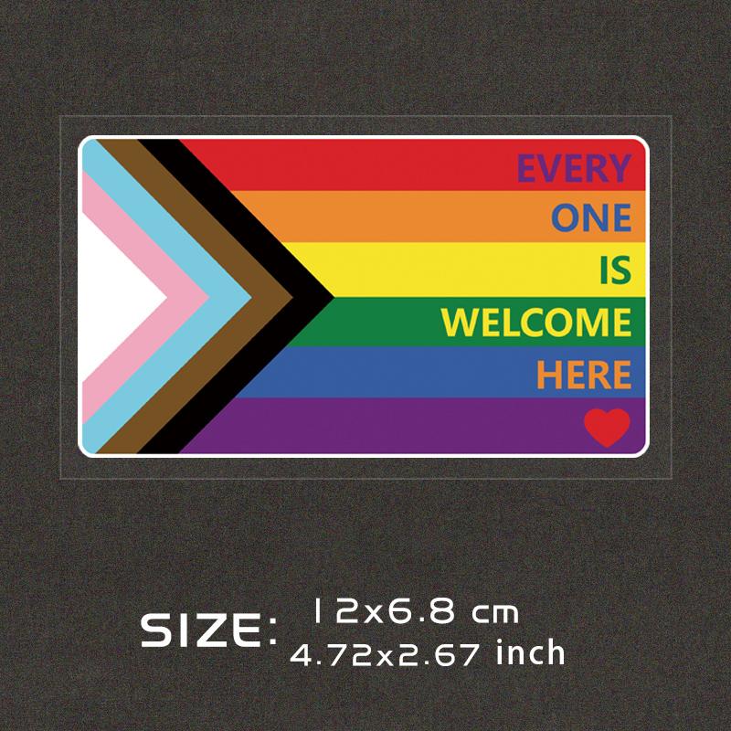 Reflective car stickers Everyone is Welcome Here - Waterproof Vinyl Sticker LGBTQ Progress Pride Flag Decorative accessories