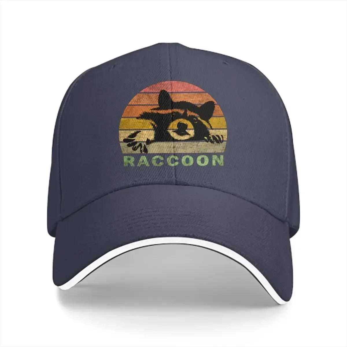

Pure Color Dad Hats Retro Raccoon Men s Hat Sun Visor Baseball Caps Raccoon Lover Peaked Cap Adjustable