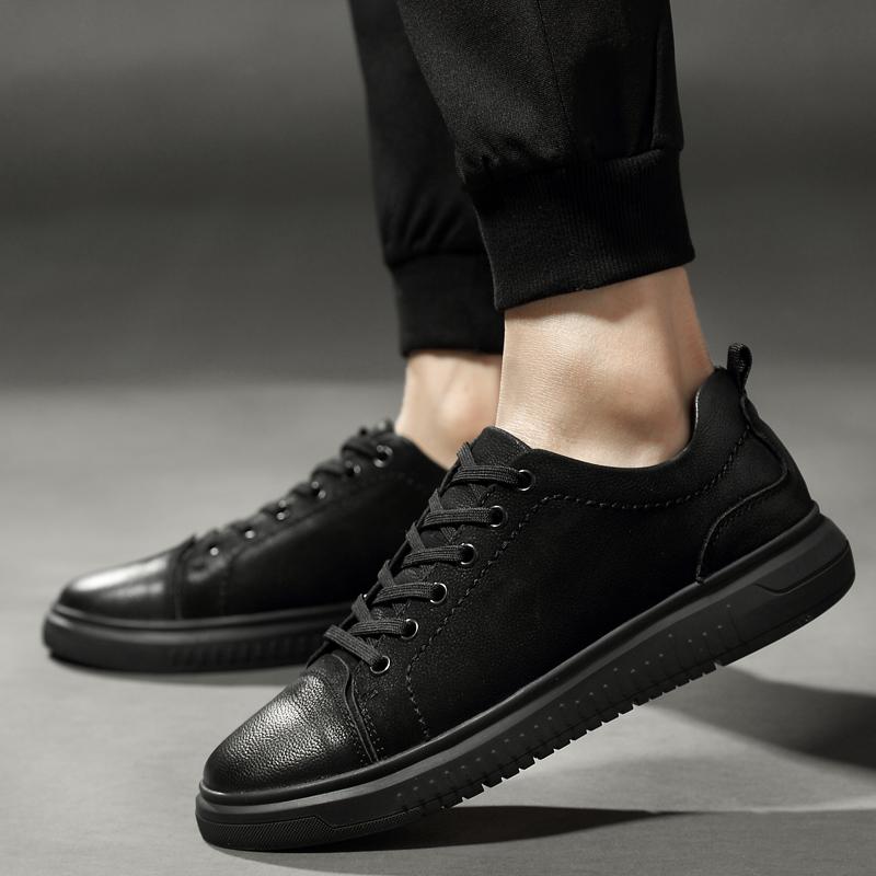 Trendy casual men's shoes Fashion minimalist and design styles Daily office Outdoor street High quality youth shoes Black New