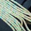 White Faceted Rainbow Flashy Rondell Ethiopian Opal Beads, Healing Faceted Strand Beads.