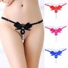 Sexy Pearl Panties Butterfly Ladies Transparent Thong Pants Low Waist Adjustable LingerieMakeup
