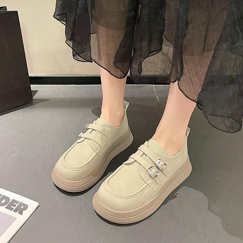 Platform Women's Autumn New British College Style Small Leather Shoes Retro Boken Single Shoes Women