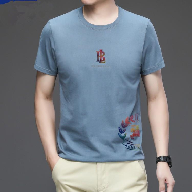 חולצת טי שרט קצרת שרוולים פופולרית לנוער עם צווארון עגול וגזרה רפויה, טרנדית לגברים לקיץ