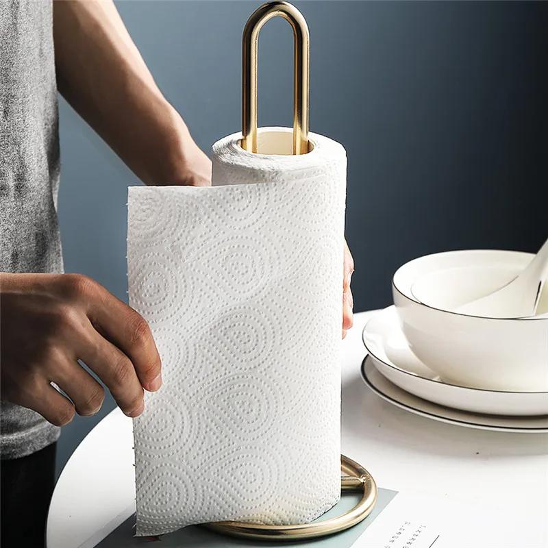 Kitchen Roll Paper Towel Holder Bathroom Tissue Stand Dining Table Vertical Napkins Rack Kitchen Storage Shelf