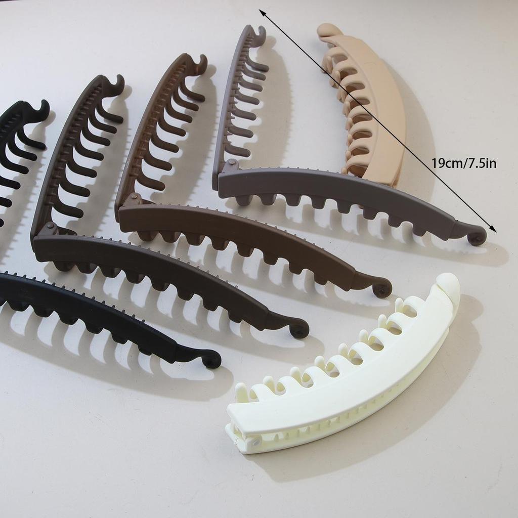 Grande Pince Banane Minimaliste Givrée pour Cheveux Épais - Pince à Queue de Cheval Verticale Antidérapante, Accessoire pour Cheveux pour Femmes