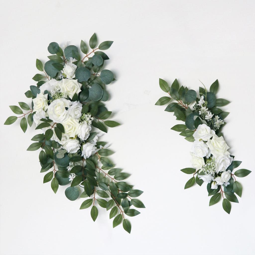 Artificial Flower Swag Set for Wedding Welcome Signs Floral Decorations Faux Wedding Arch Flowers