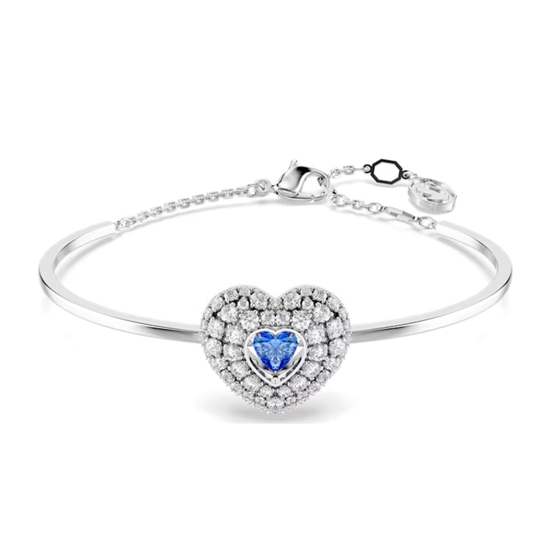 Swarovski Idyllia Heart Pattern Rhodium-Plated Bracelet Women bracelet Blue 5680393 Box (Random Color)