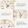 Yorbay Horloge Murale Ronde Pendule Vintage Métal - Ø 60 cm