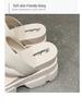 Women's Summer Platform High-Heeled Sandals: Stylish Slip-On Flip Flops with Thick Soles and Versatile Elevation.