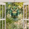Laser Cut Metal Owl Wind Chime with 360 Degree Rotating Holographic Design Weather Resistant Outdoor Indoor Hanging Decor No Electricity Needed
