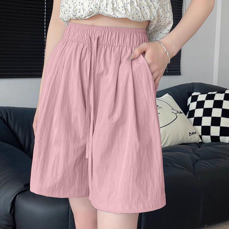 

Yamamoto Women s Summer Thin High-Waist Wide-Leg Shorts, Single/Two-Piece Set, Loose, Petite, Five-Point Mid-Length Casual Style 3XL (145-160 jin)