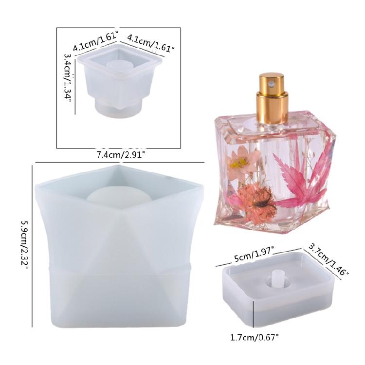 3 Pcs Perfume Bottle Silicone Resin Molds UV Resin Epoxy Silicone Casting Molds