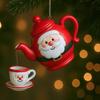 Christmas Teapot Ornament Vintage Christmas Tea Cup And Pot Hanging Decor with Pouring Tea Effect Gift for Tea Lovers