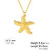 Cazador Stainless Steel Sea Shell Starfish Pendant Necklace for Women Gold Plated Chain Summer Jewelry Vacation Beach Gift