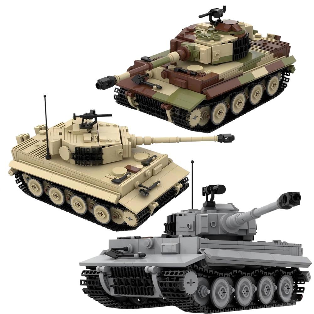 Military Series Building Blocks MOC Artillery Armored German Tiger E Tank Model DIY Kids Puzzle Assembly Toys Boys Birthday Gift