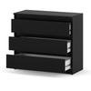 Black Chest Of Drawers 80 Cm 3 S Tv Cabinet Furniture For Living Room Bedroom