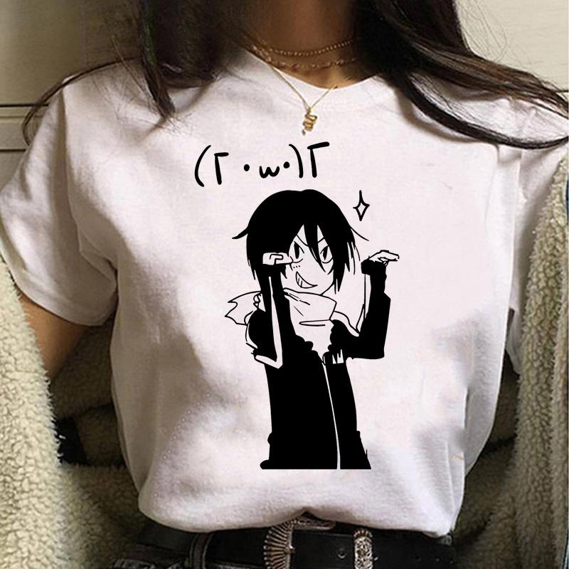 2025 Japanese Anime Noragami Fashion Print Ladies T-shirt Casual Basics O-collar White Shirt Short Sleeve Ladies T-shirts
