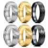 Hammered Multi-faceted Titanium Rings For Men Women Black Brushed Stainless Steel Couple Ring Wedding Engagement Jewelry