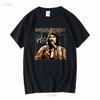 Maglietta Nera in Cotone Vintage Waylon Jennings D76841 vintage Lavata Elasticizzata Morbida Casual Comoda Unisex streetwear