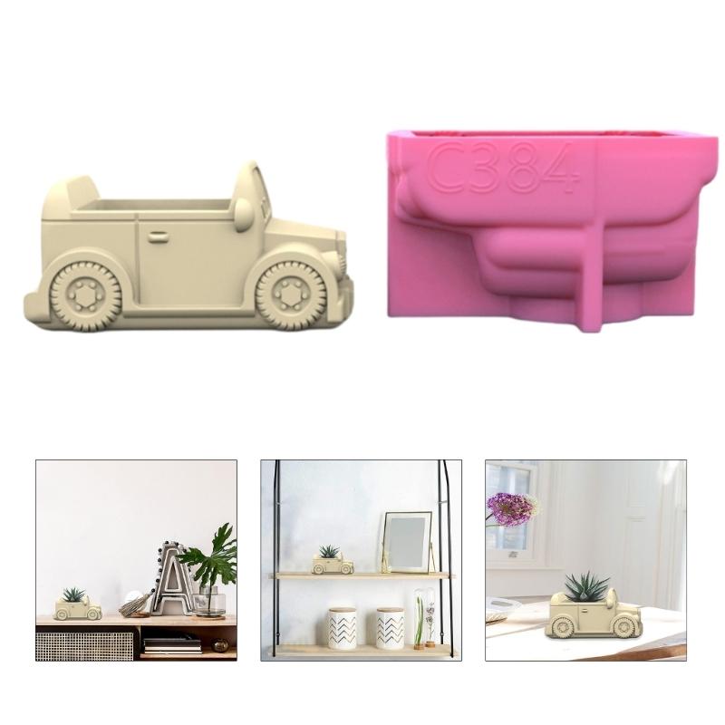 Small Motorcar Concrete Silicone Mold Succulent Flowerpot Cement Plaster Molds