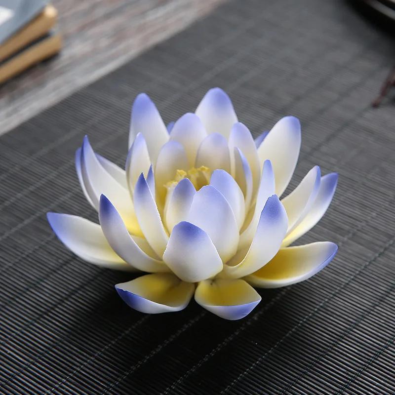 Y Ceramic Handicraft Stick Incense Burners Simulation Lotus Incense Holder Ornaments Zen Aromatherapy Tea Office Spiritual Decor