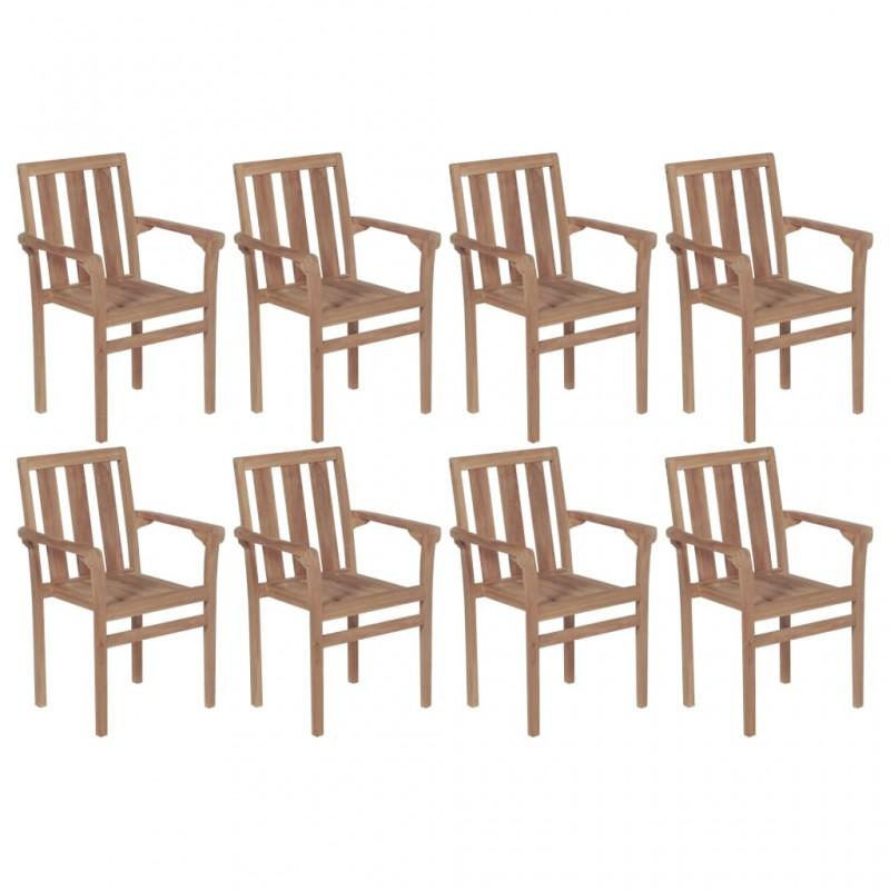Day and Night - Day and Night Stackable Garden Chairs 8 Units Solid Teak Wood