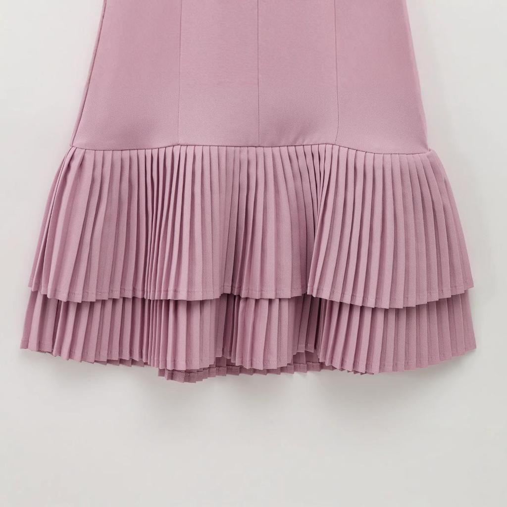 Spring/Summer 2025 European & American Style Women's Sleeveless Wide-Pleated Jumpsuit Dress