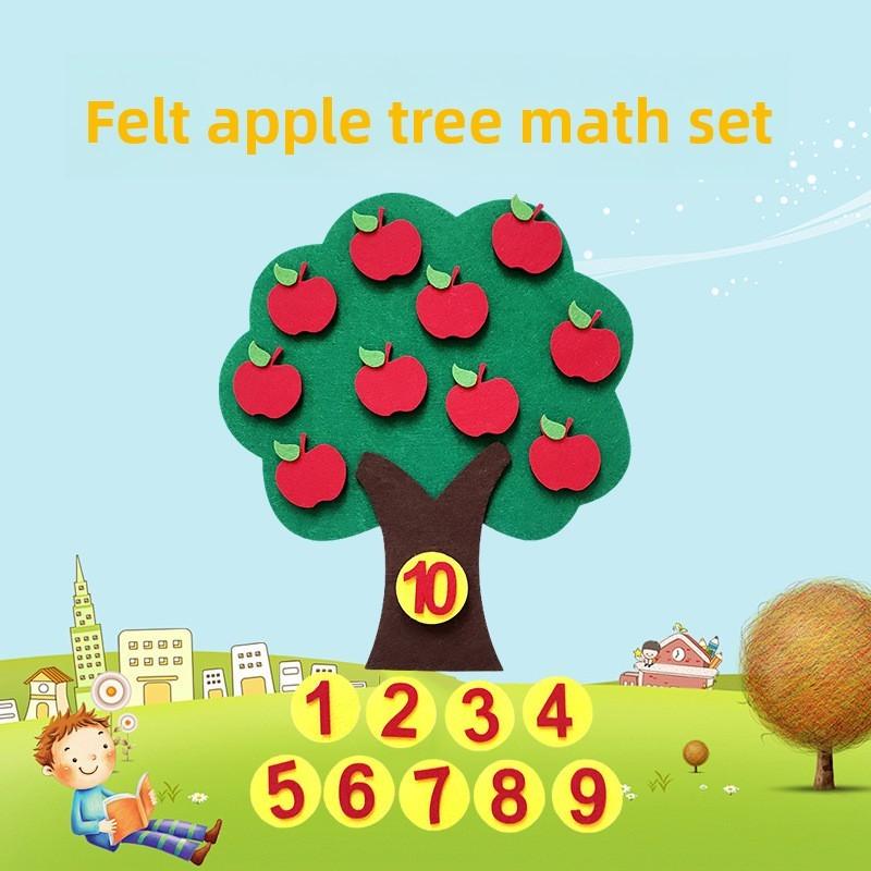 Peache Orange Banana Pear Apple Fruits Tree Felt Math Learning Education Board