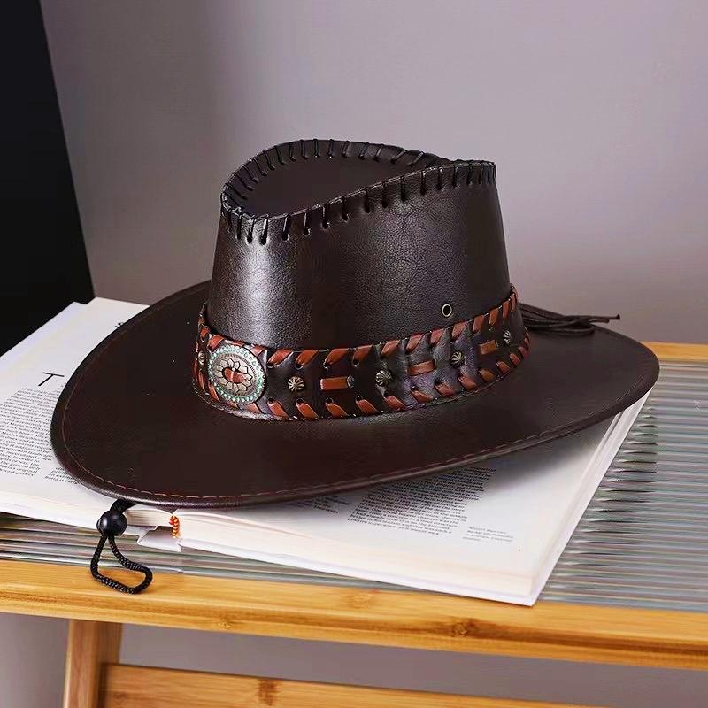 

Искусственная замша, ковбойские шляпы в стиле вестерн, винтажная шляпа джентльмена с большими краями, шляпа ковбойши в стиле джаз, шляпа для косплея на праздники One Size