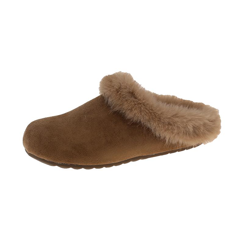 

2025 Новые Меховые Женские Тапочки Балетки Платформа Замша Зимняя Женская Обувь Дизайнер Леопардовый Принт Круглый Носок Плюшевые Хлопковые Шлепанцы 40 хаки