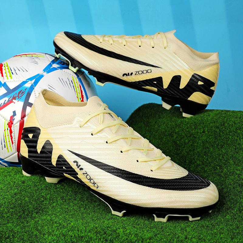 2025 New Football Shoes Men's and Women's High-top Youth Training Long Nails TF Broken Nails Artificial Flat Sports Shoes