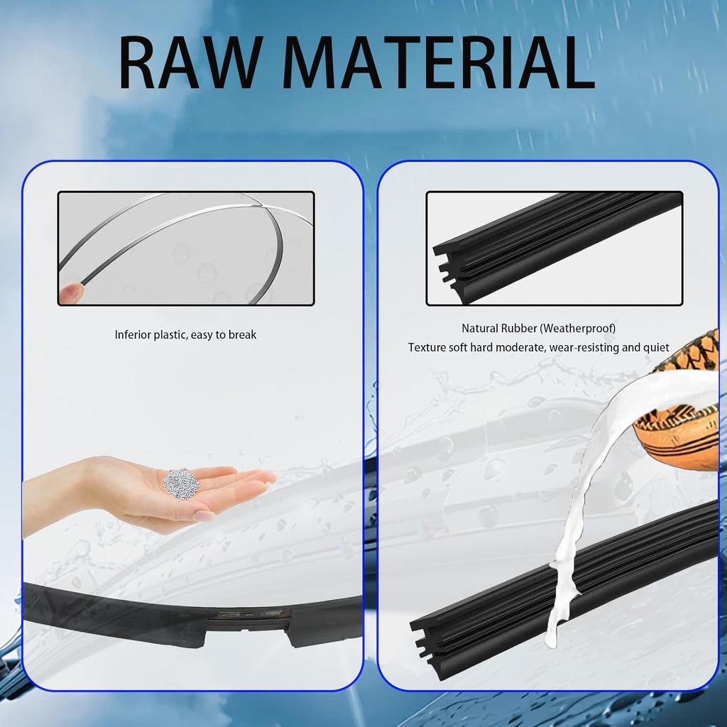 Wiper Blade Refill, 4 PCs Adjustable Size Of Universal Replacement Windshield Wiper Refill Replacement, Silicone Wiper Blade Refill For Front & Rear