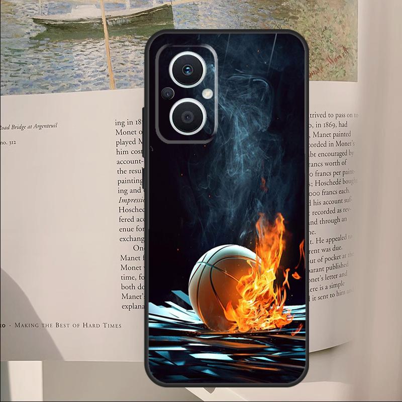 Basketball On Fire Case For OPPO Reno 7 6 8 Lite 2 3 4 5 Z 8T OPPO Find X3 Lite X2 Neo X5 X6 Pro Back Cover