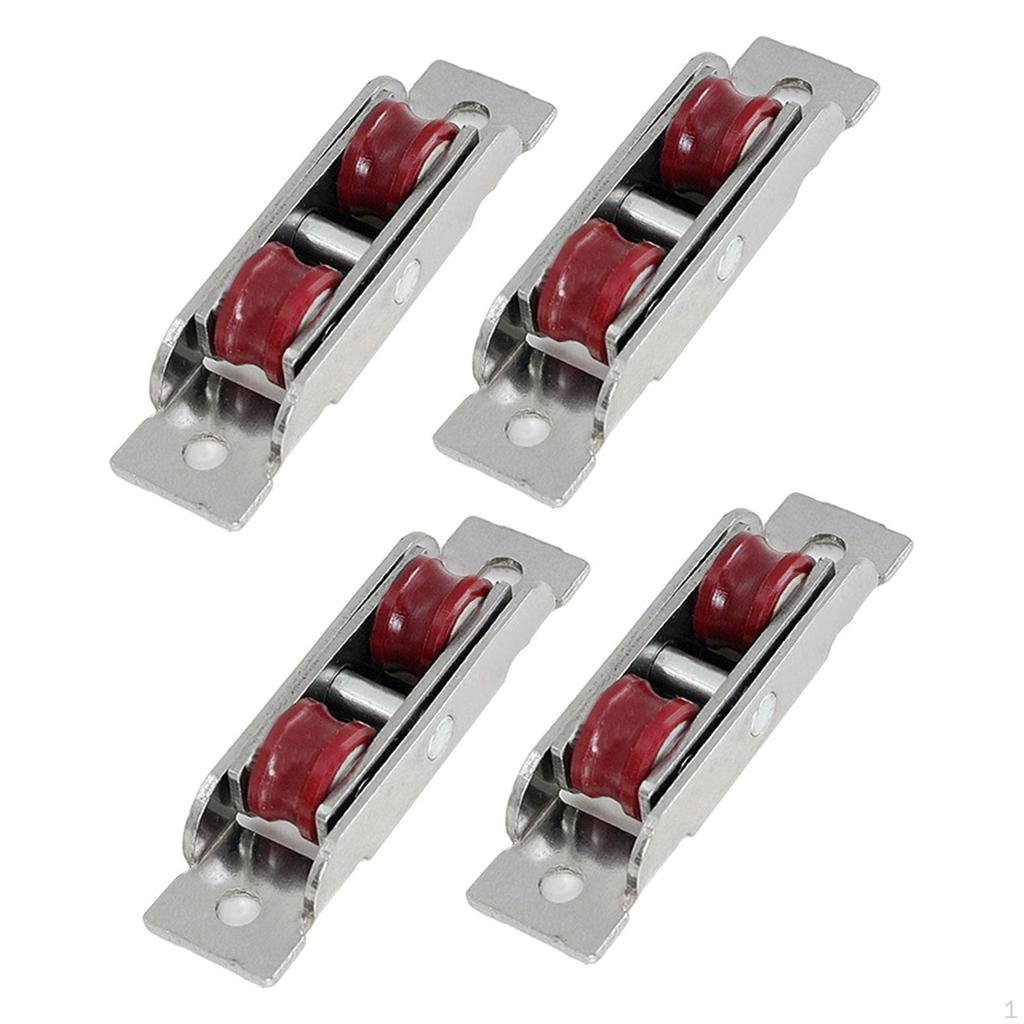 4 Pcs Push Pull Window Pulley Stainless Steel Hardware Rollers Nylon for Bedroom