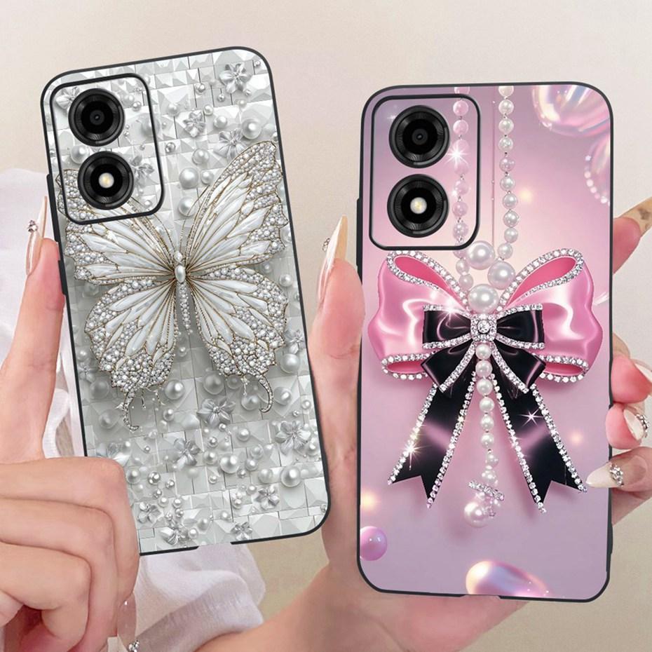 Cute Printing Phone Case For Motorola Moto E14 Soft Black Silicone TPU Cases For Moto E14 Covers Bumpers