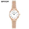 Sanda Trendy Diamond Roman Numeral Couple Watches - Steel Band, Waterproof Women's Wristwatch