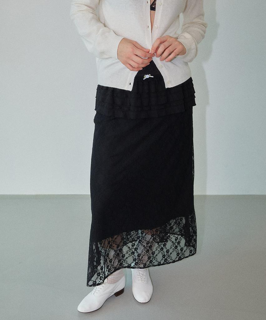 Wove Moment Daisy Layered Maxi Skirt Black Wbdfsk002Bk