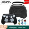 Steam Controller 2 Aufbewahrungstasche mit Silikonhülle & Joystick-Kappen für Handheld-Konsole
