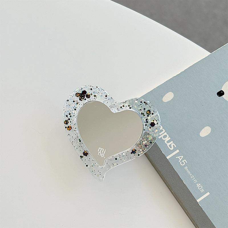 Magnetic Magsafe Mobile Phone Airbag Holder Glitter Sequins Love Mirror Portable Creative Makeup Mirror