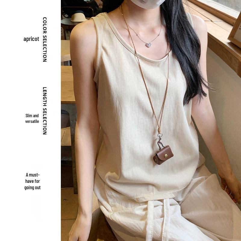 

Women s Loose Fit Sleeveless Camisole for Spring/Autumn Medium абрикосовий