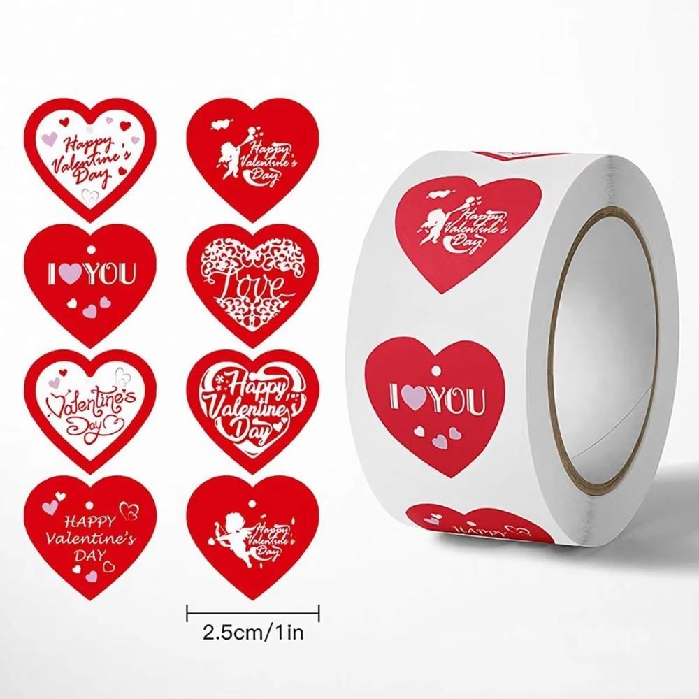 New Heart Shaped Love Heart Stickers Paper 2.5cm Decorative Sticker Cute Self Adhesive Gift Sealing Happy Valentine's Day