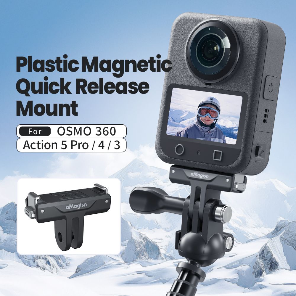 Quick Release Magnetic Mount Adapter for DJI Osmo 360/Action 5 Pro 3 4 Action Camera Accessories