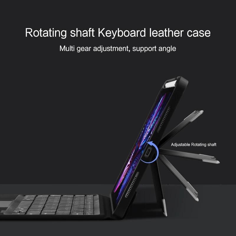 Magic Bluetooth Keyboard-deksel for iPad Pro 11 12.9 2021 2020 10.9 Air 4th 5th Generation 2022 nettbrett med bakgrunnsbelysning Smart Cover